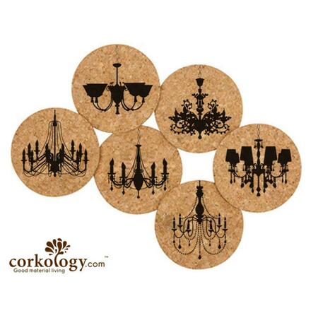 CORKOLOGY Chandeliers Cork Coaster Sets 384